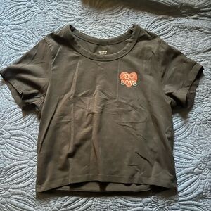 Cotton On Brown Crop Top with Self Love Print